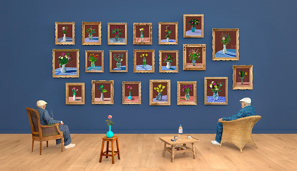 25th June 2022, Looking at the Flowers (Framed)